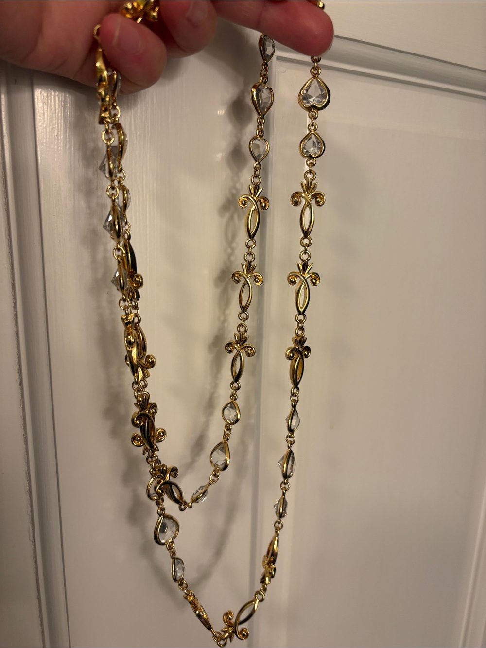 St. John 40” Gold-Tone Crystal Station Long Necklace- new without tags-beautiful